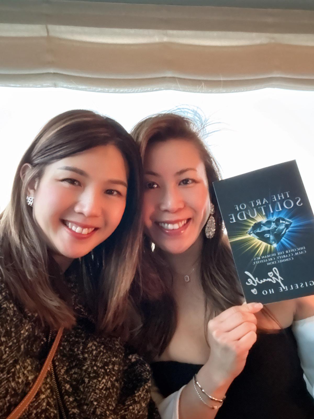 Giselle Ho with a reader at the Hong Kong launch